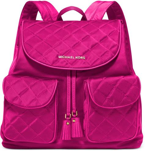 michael kors quilted nylon large flap backpack|Michael Kors nylon backpacks women.